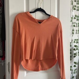 wild fable orange waffle knit long sleeve